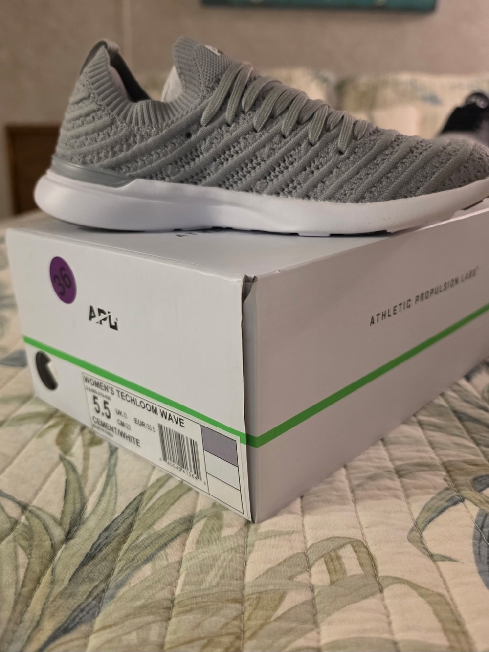 APL Techloom Wave Knit Sneaker in Gray with White Sole